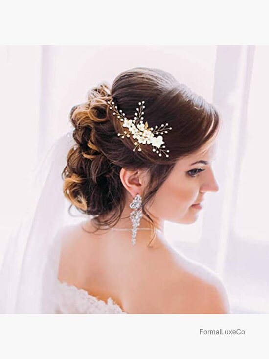 36 Pc Wedding Hair Set Combs Pins Barrettes Bridal Headpieces Gold main image 7